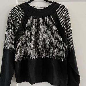 ZARA SEQUIN BLACK SWEATER SIZE S